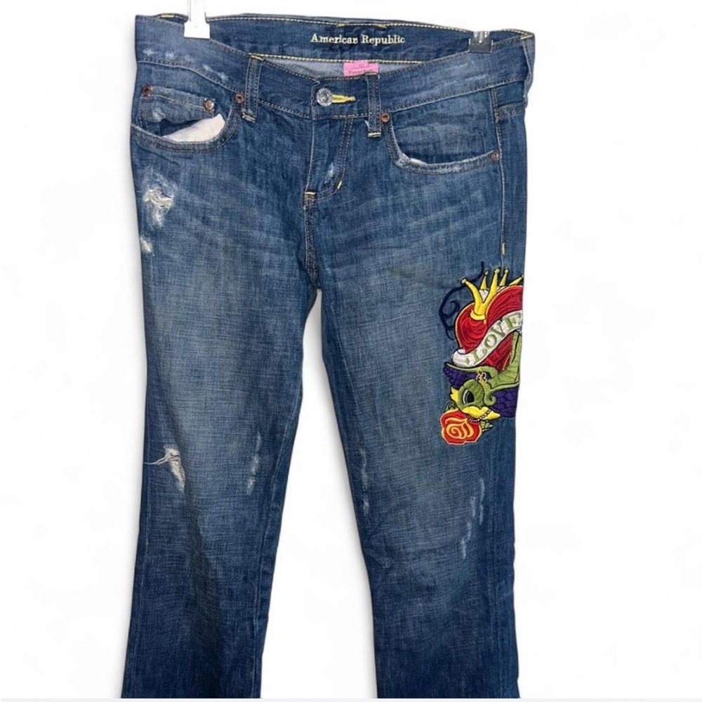 American Republic Blue Vintage Embroidered Jeans